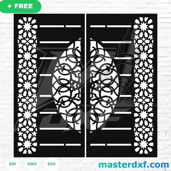 Moroccan Star Trellis Slat DXF Panel for CNC Doors DXF File